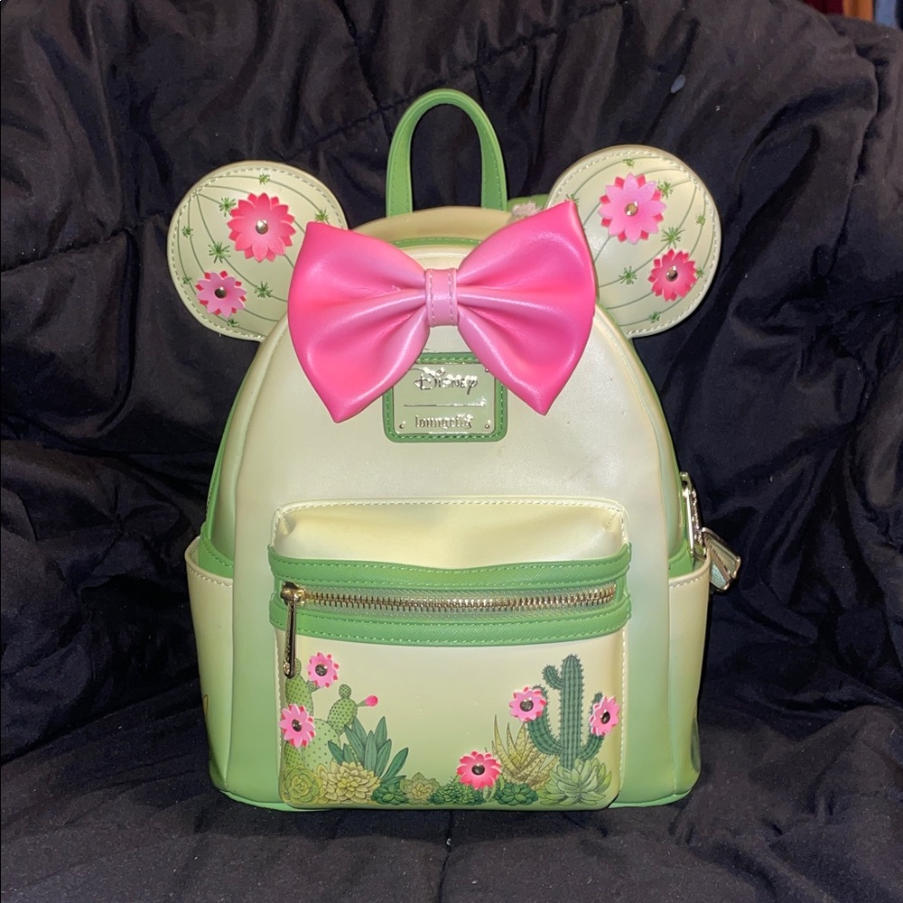 Loungefly Lime Green and Pink Floral Kids Backpack